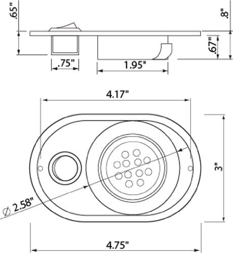 SeaSense LED Cabin Recessed Mount, 3 x 4.8-Inch
