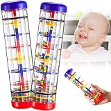 Gejoy 2 Pieces 8 Inch Mini Rain Stick Shaker Rattle Tube Rain Stick Rainmaker Rainstick Rattle Music Auditory Instrument Toy for Babies Toddler