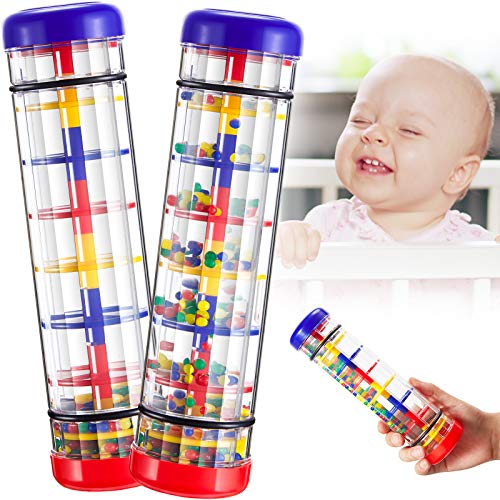 Gejoy 2 Pieces 8 Inch Mini Rain Stick Shaker Rattle Tube Rain Stick Rainmaker Rainstick Rattle Music Auditory Instrument Toy For Babies Toddler #TOP21