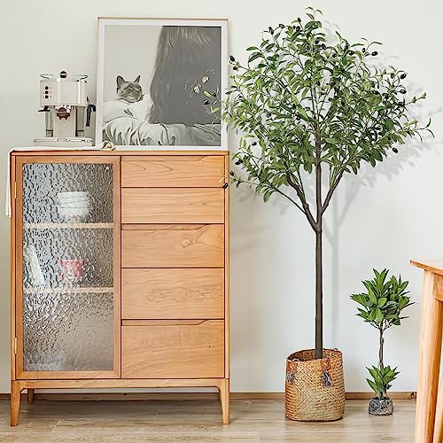 LOMOHOO Künstlicher Olivenbaum 5ft/150cm Groß - Kunstpflanze für Wohnzimmer, Indoor, Outdoor, Garten Dekor