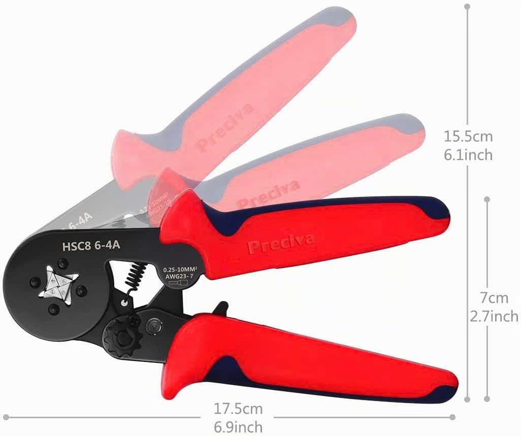 Preciva Kit de Crimpadora de Terminales Profesional con 1200 piezas,0.25-10mm²,Alicates para Electricista y Herramientas para Electricista, Engarzadora de Terminales Preaislados