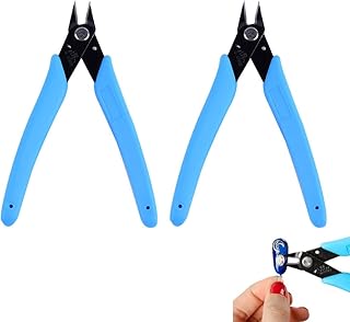 2 Pack Nail Art Scissors Rhinestone Remover Micro Flush Cutters Pliers Micro Wire Cutter Diagonal Side Cutters Nail Charms Removal Tool for Nail Charms Nail Art Kit Nail Gems Pearls Crystals
