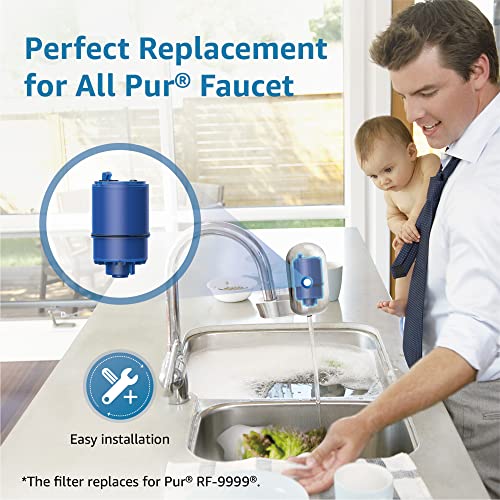 Aqua Crest Nsf Certified Water Filter, Replacement For Pur® Rf9999® Faucet Water Filter, Pur® Faucet Model Fm-2500V, Fm-3700, Pfm150W, Pfm350V, Pfm400H, Pur-0A1 (3 Count), Model No.: Aqu-Cf08A #TOP2