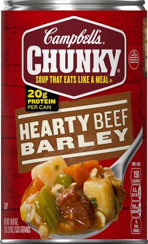 Image of Campbell's Chunky Soup, Hearty Beef and Barley Soup, 18.8 Oz Can (Pack of 2)