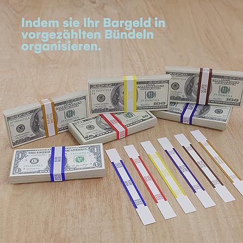 600 Coloured bandBand Bundles Self Adhesive Straps for Bill Wrappers