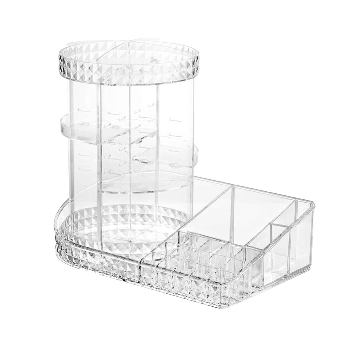 PACKOVE Organisateur de Maquillage Acrylique Transparent Rangement Cosmétique Rotatif pour Coiffeuse Salle de Bain et Chambre Pratique pour Accessoires et Soins Peau