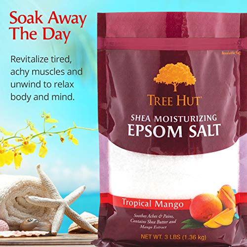 Tree Hut Shea Moisturizing Epsom Salt Tropical Mango, Ultra Hydrating Epsom for Nourishing Essential Body Care, 3 Pound (Pack of 1) - Image 3
