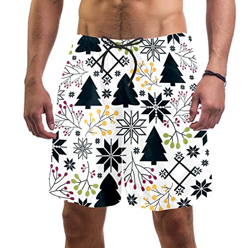 Short de plage à séchage rapide JDEZ pour homme avec motif de Noël confortable