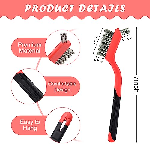 Image of Wire Brush Set, 5 Pack Small Stainless Steel /Brass /Nylon Brushes for Cleaning Rust, Welding Slag and Different Types of Dirt, Paint