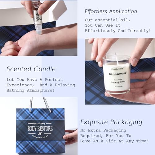 PEARLWORLD Bath Set with Ocean Scented Spa Gifts for Men, Christmas Birthday Self Skin Care Set for Men, Spa Gift Baskets for Him, 12Pcs Men's Spa Kit Gifts for Bath Spa - Image 5