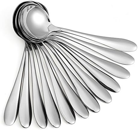Eslite Large Soup Spoons / Stainless Steel Bouillion Spoons,12-Piece,7.7 Inches