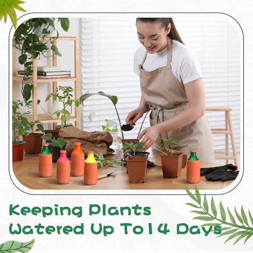 DoubleFill 4 Pcs 24oz Ollas Terracotta Watering Pots Colorful Self Watering Planter Insert Terracotta Globes Clay for Outdoor Indoor Garden Plants, Easy to Refill by DoubleFill - Used condition - Image 5