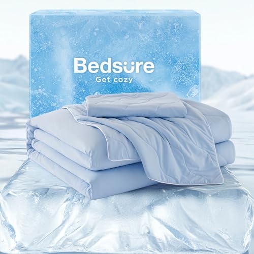 Bedsure Cooling Comforter King Size, Cooling Blankets for Hot Sleepers, Q-Max0.42, Breathable...