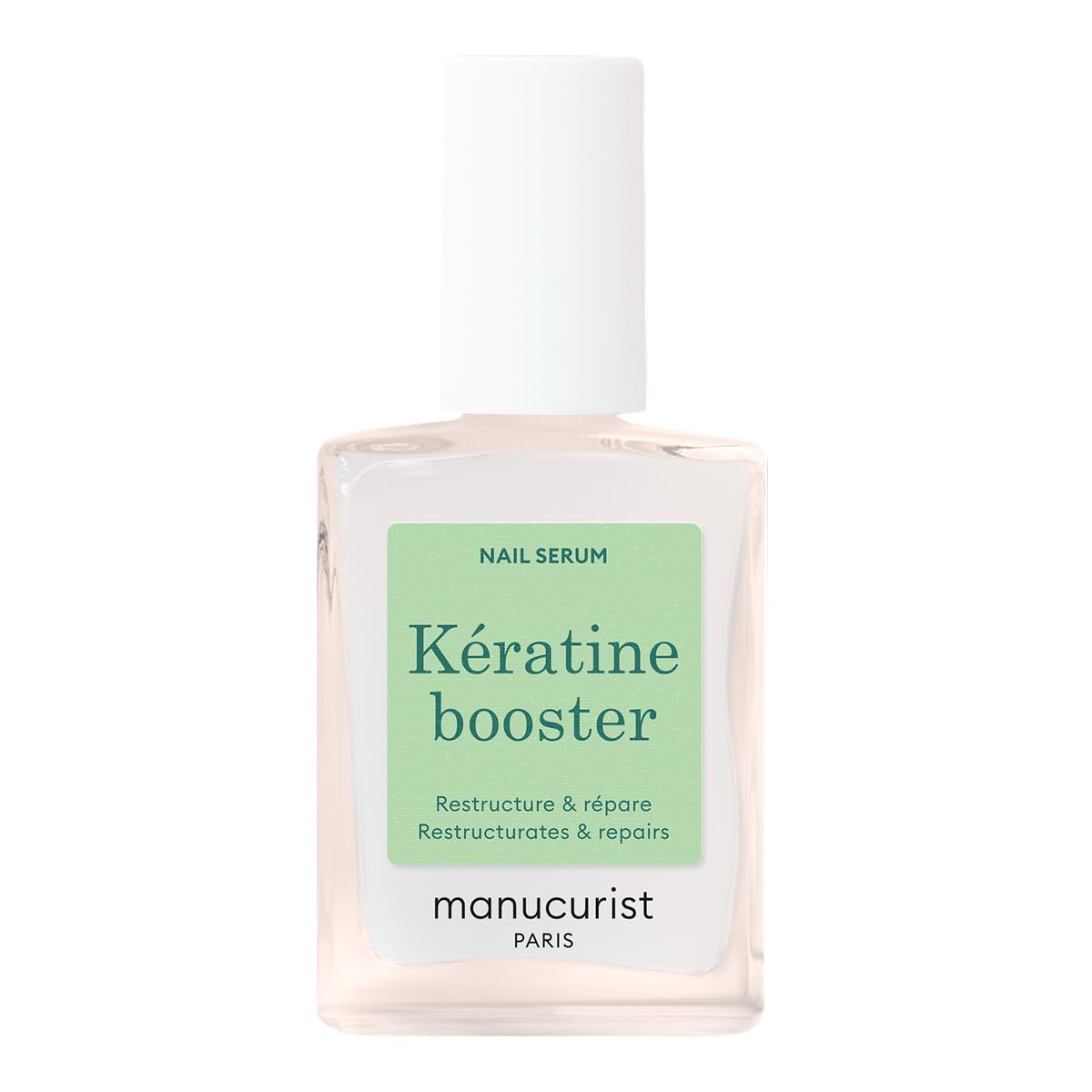 Manucurist Kératine Booster - Indurente Unghie - Smalto Rinforzante Unghie Fragili - Cheratina vegetale, AHA, PHA, MSM, Silicio e Vitamina B8-​97,​5% ingredienti di origine naturale