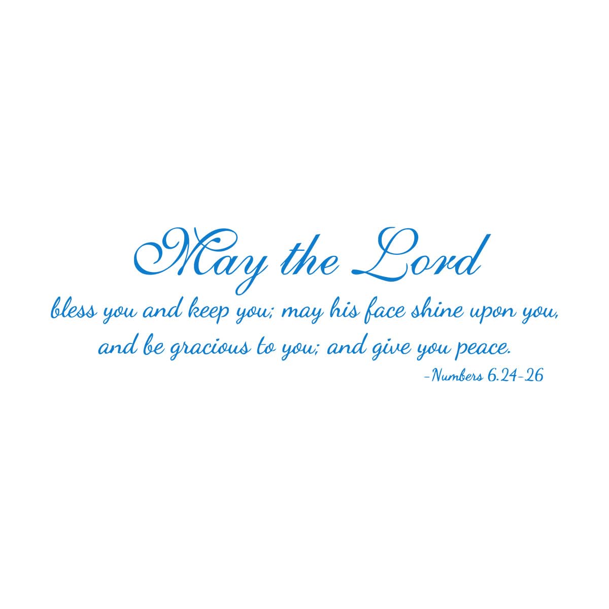 Christionity Scripture Quote Wall Sticker Vinyl Numbers 6:24-26 Bible Verse Living Room Wall Decals Removable Home Decor Large - 36x114cm