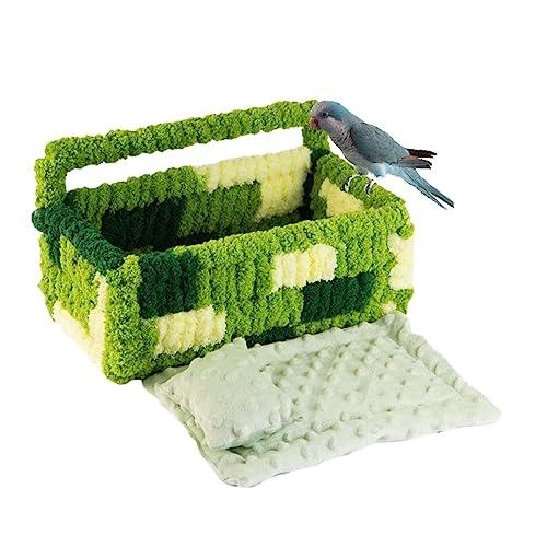 Barn Eleven Warm Bird Nest House Bed Hammock Toy for Pet Parrot Parakeet Cockatiel Conure Cockatoo African Grey Eclectus Amazon Lovebird Budgie Finch Canary Hamster Rat Chinchilla Squirrel Cage Perch
