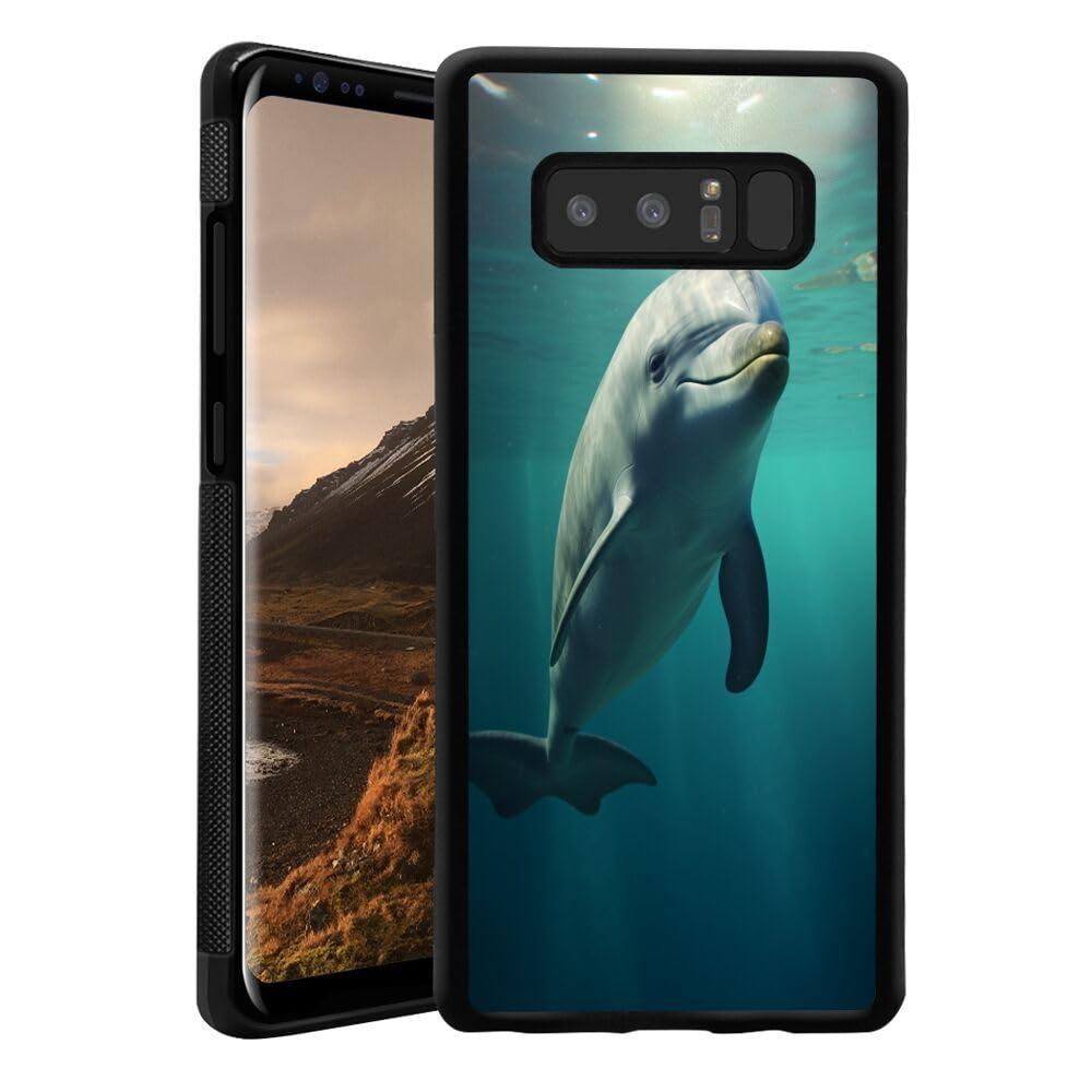 KUAVETO Case Suitable for Samsung Galaxy Note 8 Dolphin-aa785 Pattern Design Phone Case Soft Silicone Slim-Fit Flexible TPU Protective Shockproof Case for Samsung Galaxy Note 8