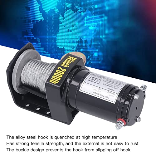 Winche eléctrico 2000LBS con cable y gancho de acero miniatura 7
