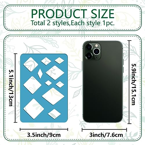 GORGECRAFT 2 Styles Geometric Earrings Making Template Oval Stencils Templates Reusable Diamond Acrylic Cutting Stencil for Bracelets Earrings Jewelry Making Diy Crafts Scrapbooking Canvas 3.5 x 5.1 - Image 2