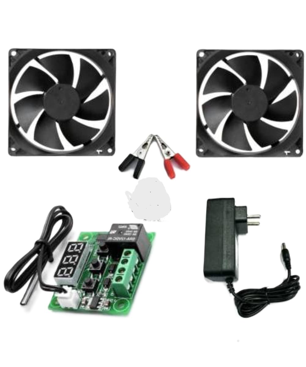 Smart Electronics Combo of W1209 + 12v 2Amp Adapter + Crocodile Clip + 2 Piece 3 inch Fan for DIY Incubator Electronic Components W1209 Thermostat Temperature Sensor and (B0CVQDNZ7H) Amazon Price History, Amazon Price Tracker