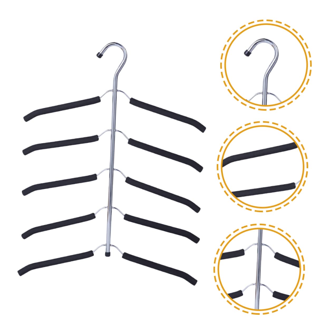 DECHOUS 2pcs Hanger Hanging Bra Organizer Racks Thin Closet Organizers Hangers Multifunctional with Organization Hanger Organizer Stackable Space-Saving Fabric Black