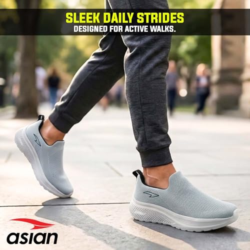 Image of ASIAN Wonderwalk-12 Walking Shoes for Men | Ultra Lightweight & Breathable Shoe| Full EVA Sole, Soft Memory Foam Insole, Easy Slip-On Comfort | Inspired by MS Dhoni Everyday Walking Style