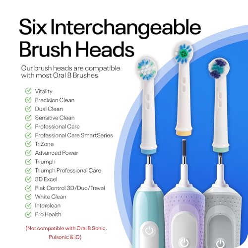 Temple Dental Kit, 6-teiliges Zahnbürstenkopf, kompatibel mit Braun Oral B elektrische Zahnbürste, inklusive Zungenschaber und Zahnseide, 100 Stück – Bild 5