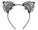 Bonnie Z. Leonardo Exquisite Sweet Lace Cat Ears Headband+Choker Pure Black