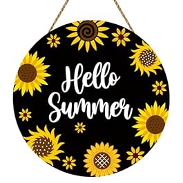 Sunflower Decor Summer Decorations for Home Summer Door Decor Sunflower Wreath Hanging Plaque Wooden Front Door Hanger Door Sign for Office Porch Wall Indoor Home Decorations