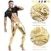 DTODWW Men's Faux Leather Activewear Leggings Slim Fit Tight Pants Long Trousers PU Pants-Clubwear Gold
