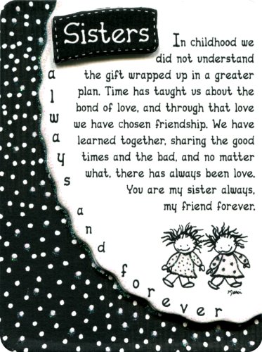 Miniature Easel Print with Magnet: Sisters Always and Forever, 3.6