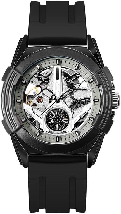 FIDI Automatic Mechanical Skeleton Watch for Men – 3ATM Waterproof, Self-Winding with Luminous Hands & Skeleton Dial, Durable Silicone Strap for Sport & Casual Wear