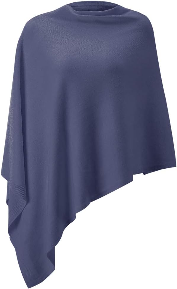 Women Ponchos Sweater Versatile Lightweight Solid Knitted Shawl Wrap Scarf Cape Accessories for Womens