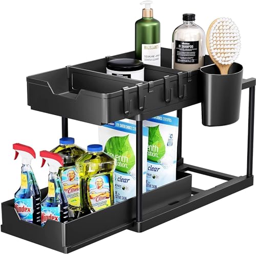 See full amazon price history chart for HOOBRO Under Sink Shelf Extendable Storage Stainless Steel and pp Plastic Rack Adjustable Kitchen Organizer Dish Rack (Black) HOOBRO Under Sink Shelf Extendable Storage Stainless Steel and pp Plastic Rack Adjustable Kitchen Organizer Dish Rack (Black) (B0D76C2D4Z) Amazon Price History, Amazon Price Tracker