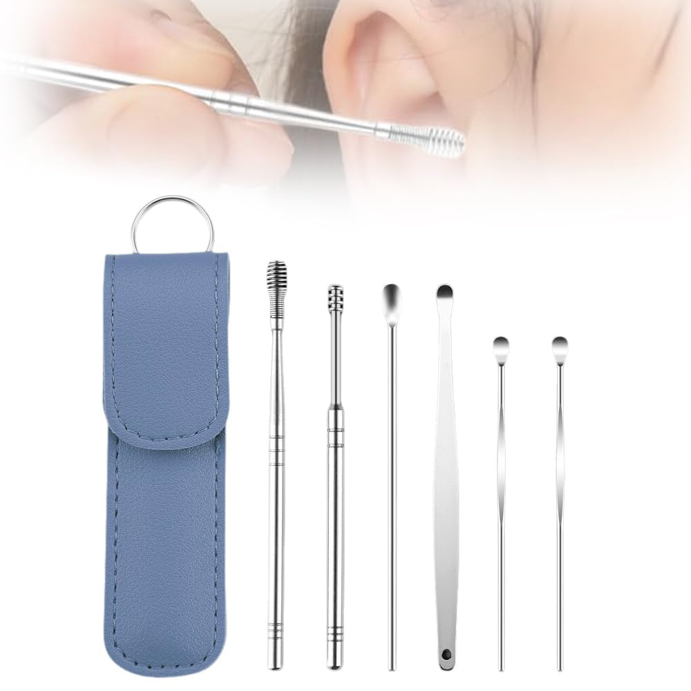 Limpiador de oídos, juego de herramientas para limpieza de oídos, kit de limpieza de oídos, juego de herramientas portátil para limpieza de cerumen en espiral