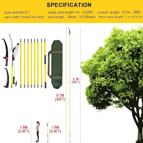 Scie manuelle améliorée de 9,1 m pour élagage de précision