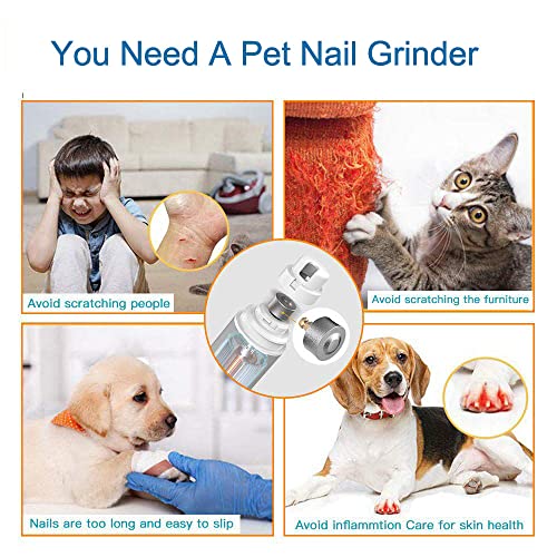Dog Nail Grinder Electric Rechargeable Pet Nail Trimmer Professional 3-Speed Painless Paws Grooming Quiet Dog Claw Clipper For Large Medium Small Dogs Cats Pets #TOP6