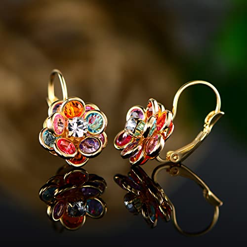 Barzel 18K Gold Plated Multicolor Earrings, Lever Back Earrings - Made In Brazil3