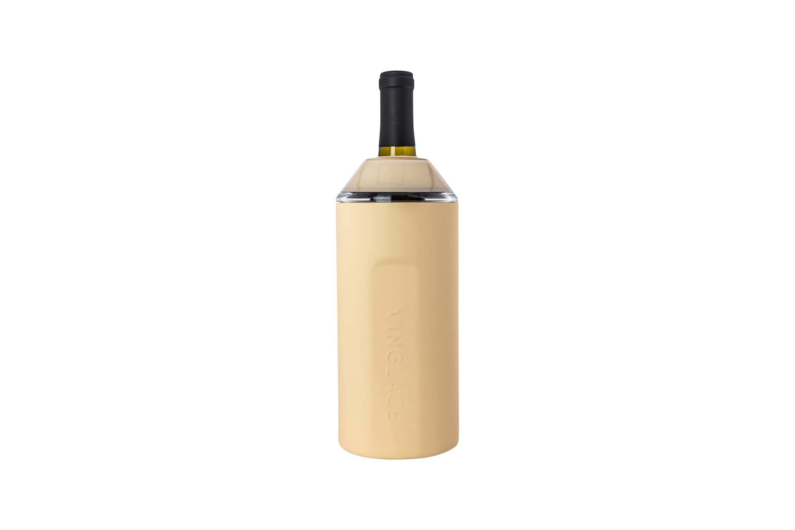 Vinglacé Wine Bottle Chiller- Portable Champagne Insulator- Stainless Steel Wine Cooler Sleeve - Keeps Wine Cold (Sand)