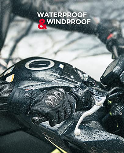 image for ISSYAUTO Motorcycle Winter Gloves Men Women Waterproof Cold Weather Wa