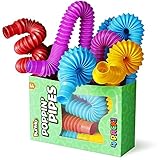 BunMo Pop Tubes Sensory Toys, Fine Motor Skills Stocking Stuffers Toddler Toys, Fidget Toys for Sensory Kids and Stocking Stuffers for Kids Learning Toys