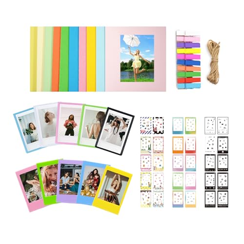 Marco de fotos magnético pequeño de 2 x 3 para fotos Instax con calcomanías de borde de fotos y mini marcos, compatible con Fujifilm Instax Mini LiPlay 12 11 9 8+ 8 evo 99 SE 40 90 70 50S 25 7S