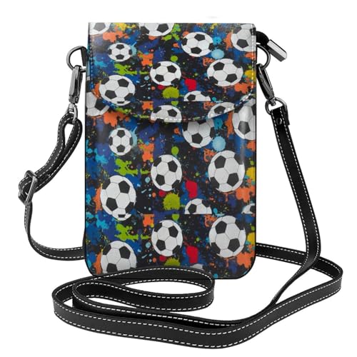 Sacoche téléphone football femme en cuir PU supérieur avec porte-cartes élégant intégré