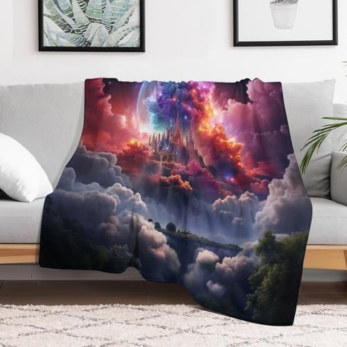 Manta mullida para sofá con diseño Fantasy Landscape de salón 3