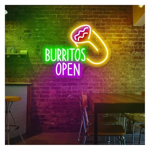 Lampe néon Burritos Open avec variateur de lumière pour snack