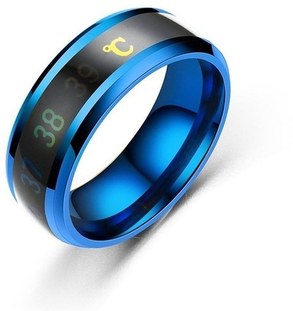 Lila Stainless Steel Temperature Sensor Ring - Thumb Ring for Men Boys Women Girls (Blue, 21) (B0CJV8PV6H) Amazon Price History, Amazon Price Tracker