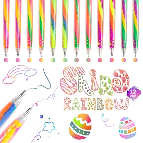 Ostergeschenke Kinder, 12 Regenbogen-Leuchtstift, Geschenke für Mädchen 4-12 jahre, Bastelset kinder ab 6 Jahre, Mitgebsel Kindergeburtstag, Ostern Geschenke Kinder, Mädchen Geschenk, Ostern Basteln