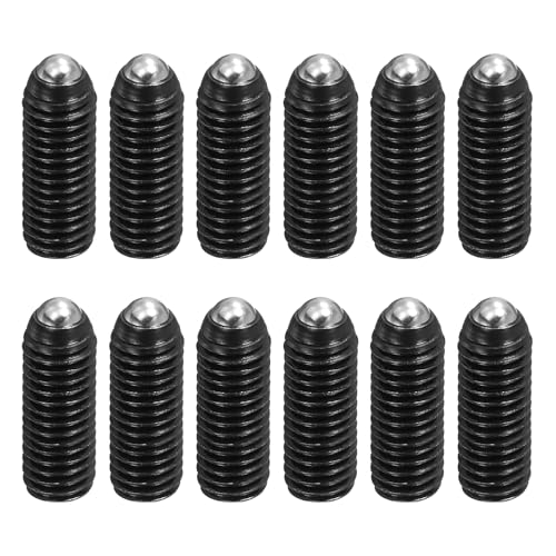 MECCANIXITY Black Ball Point Set Screws, M8x20mm Carbon Steel Hex Socket Spring Plungers Grub Screw for Industrial Electronic Machine Home Furniture Repair Workplaces, Pack of 12
