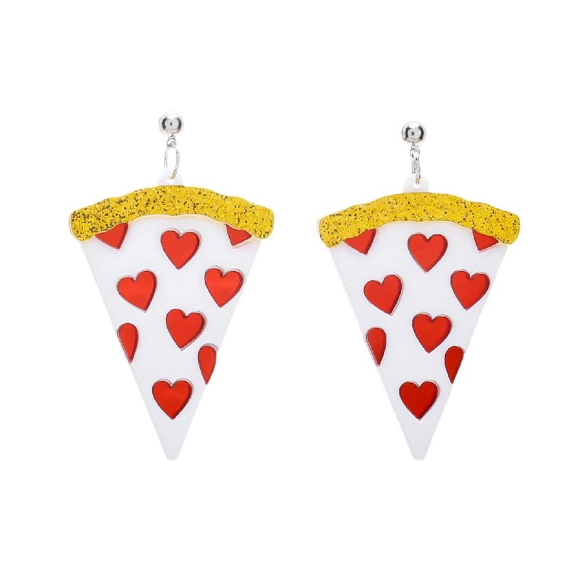 Boucles d'oreilles pizza pendantes pour un look décontracté