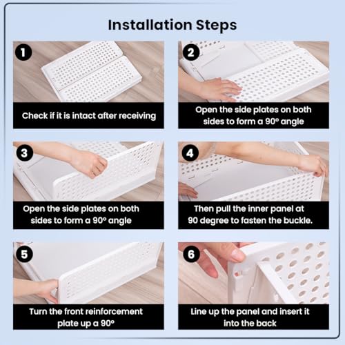 Image of CHESTON Wardrobe Organizer for Clothes Foldable & Stackable Almirah /Cupboard for Clothes Multi Purpose Plastic Shelf Clothes Box for Wardrobe Pack of 1